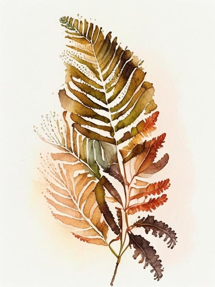 Cinnamon Fern Watercolour