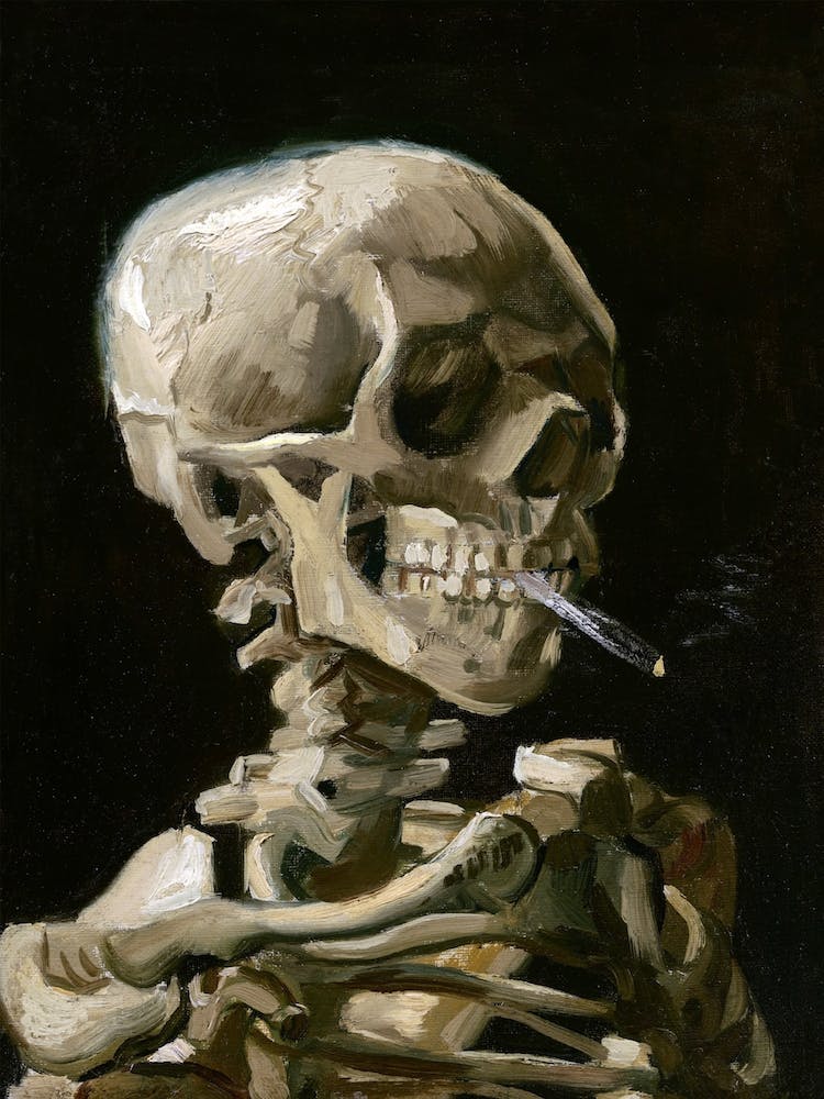 Head Of A Skeleton With A Burning Cigarette; Vincent Van Gogh