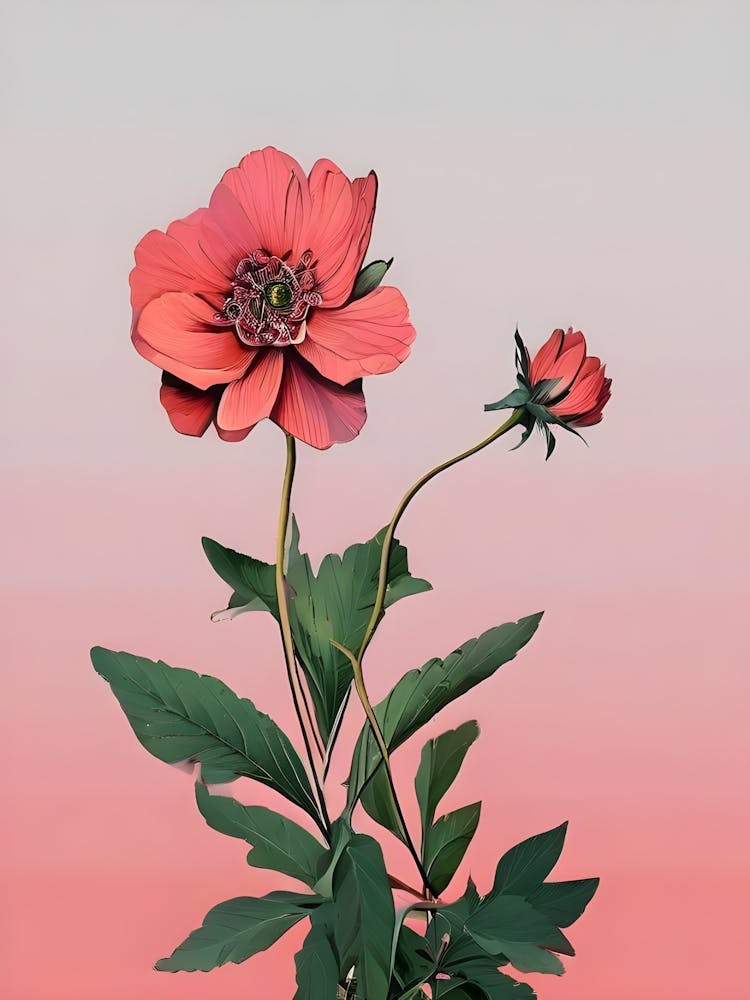 Pink Flowers On A Pink Background 8