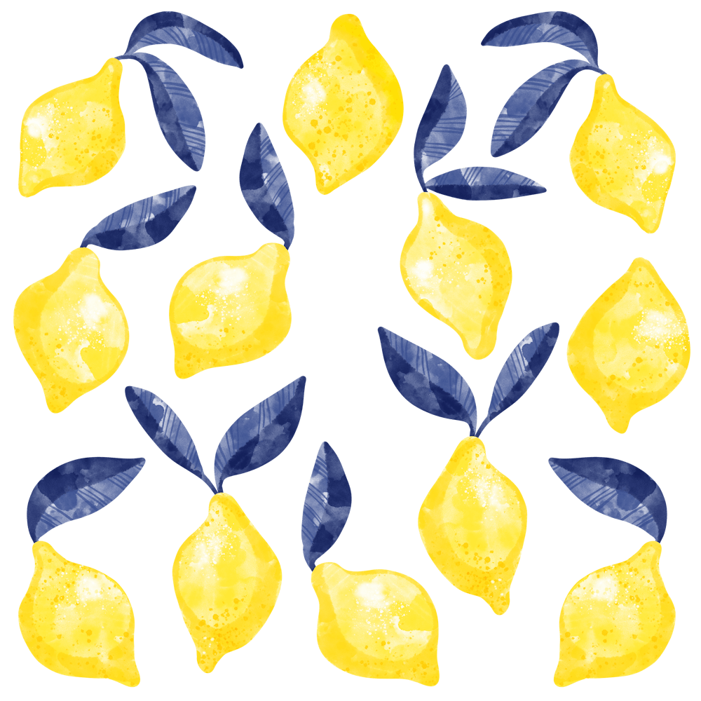 Mediterranean Watercolor Lemons
