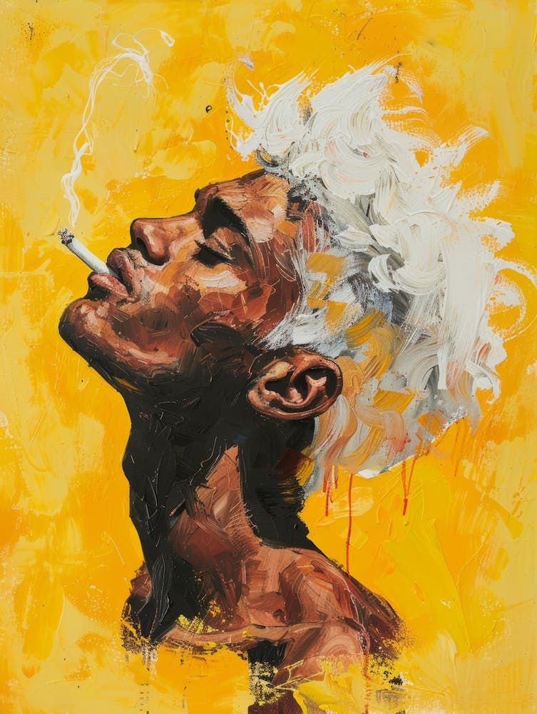 Man Smokes A Cigarette 1