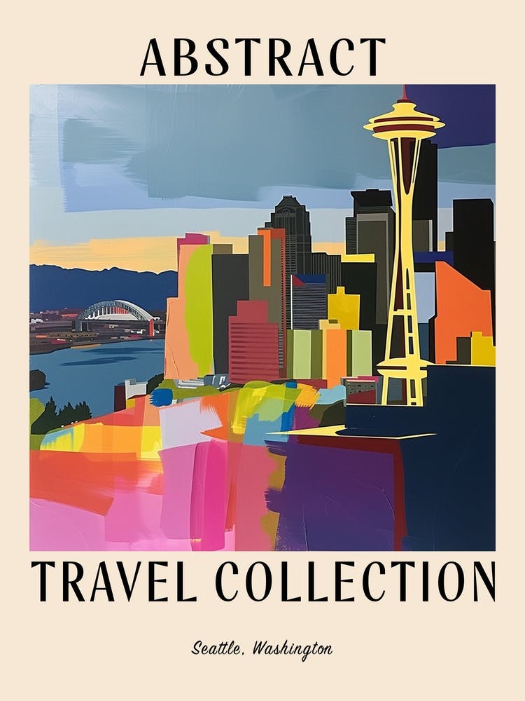 Abstract Travel Collection Poster Seattle Washington 3