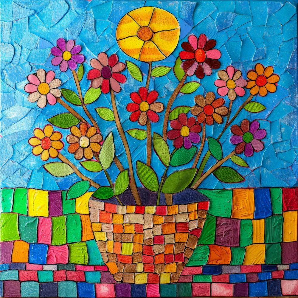 Mosaic Flower Painting 1
