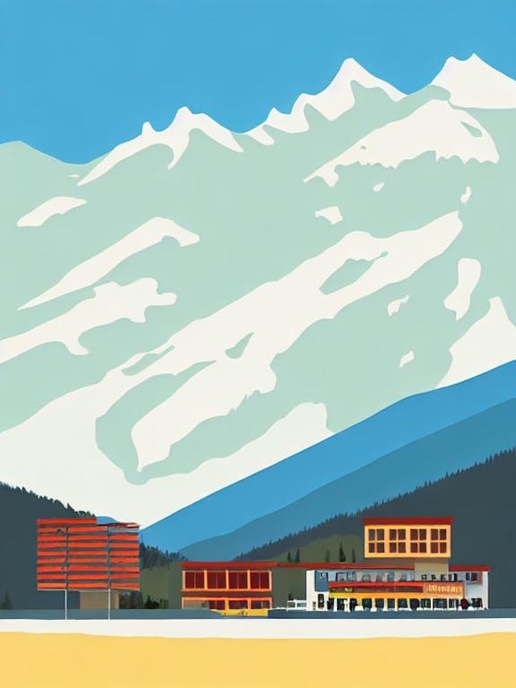 Bansko, Bulgaria Midcentury Vintage Skiing Poster