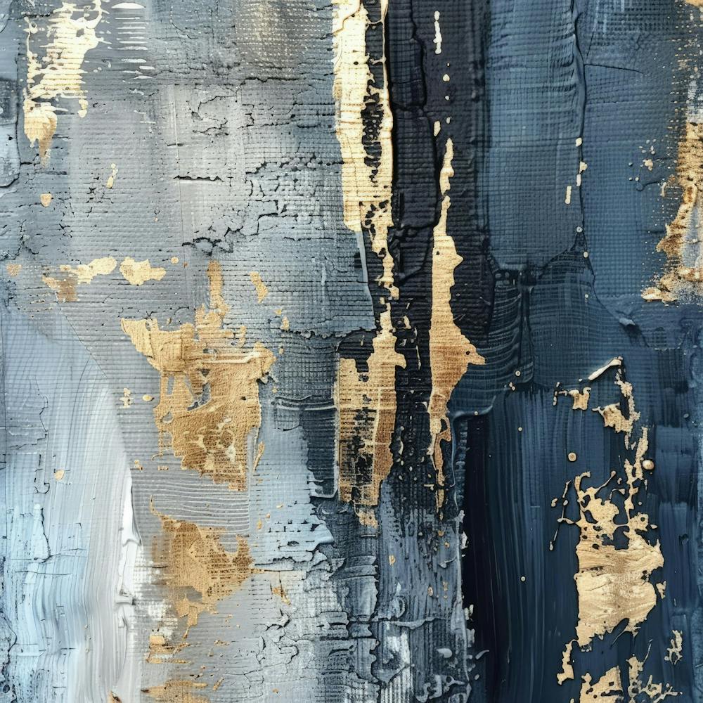 Gold And Blue Abstract Painting 11