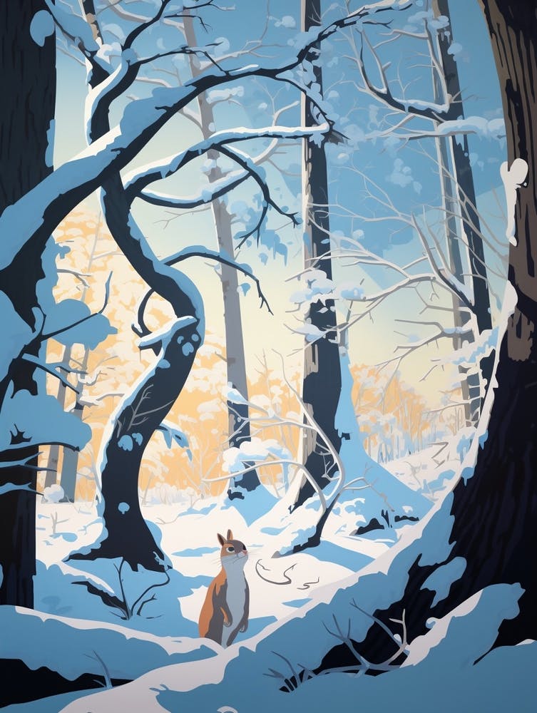 Winter Squirrel 1 Illustration