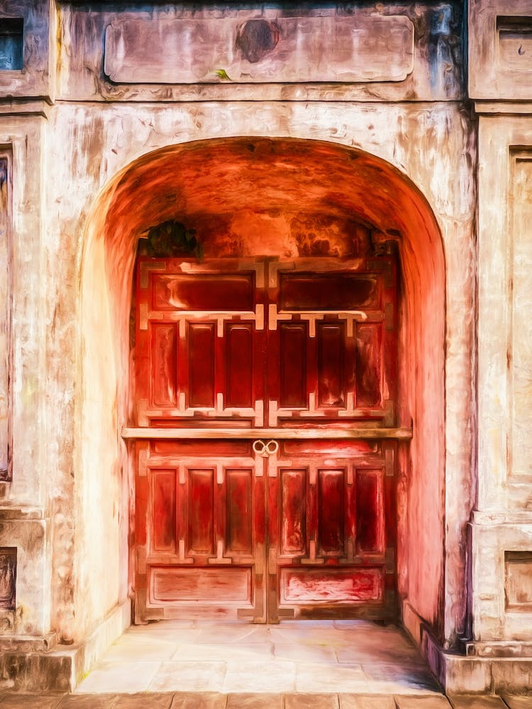 Red Door Of Hue Vietnam
