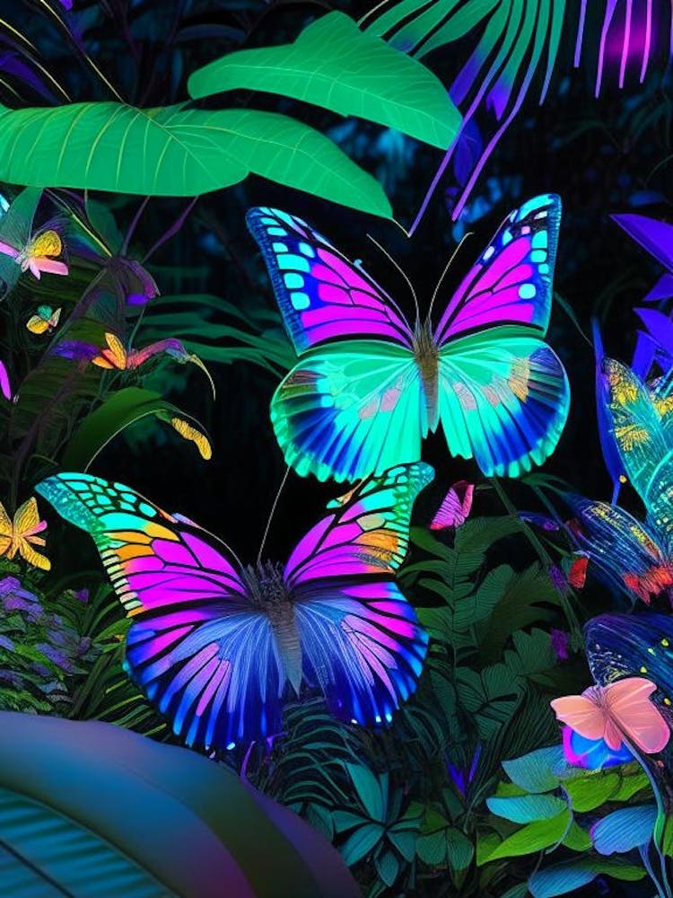 Butterflies In Botanical Gardens Holographic 1