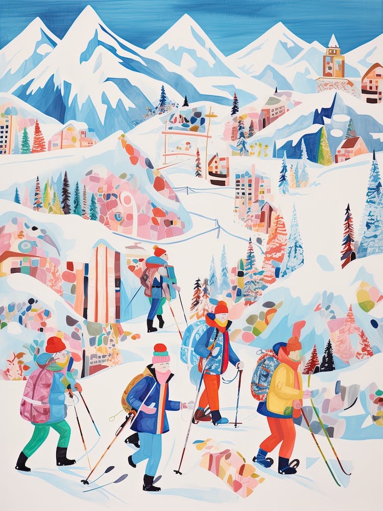 Meribel   France, Ski Resort Illustration 0