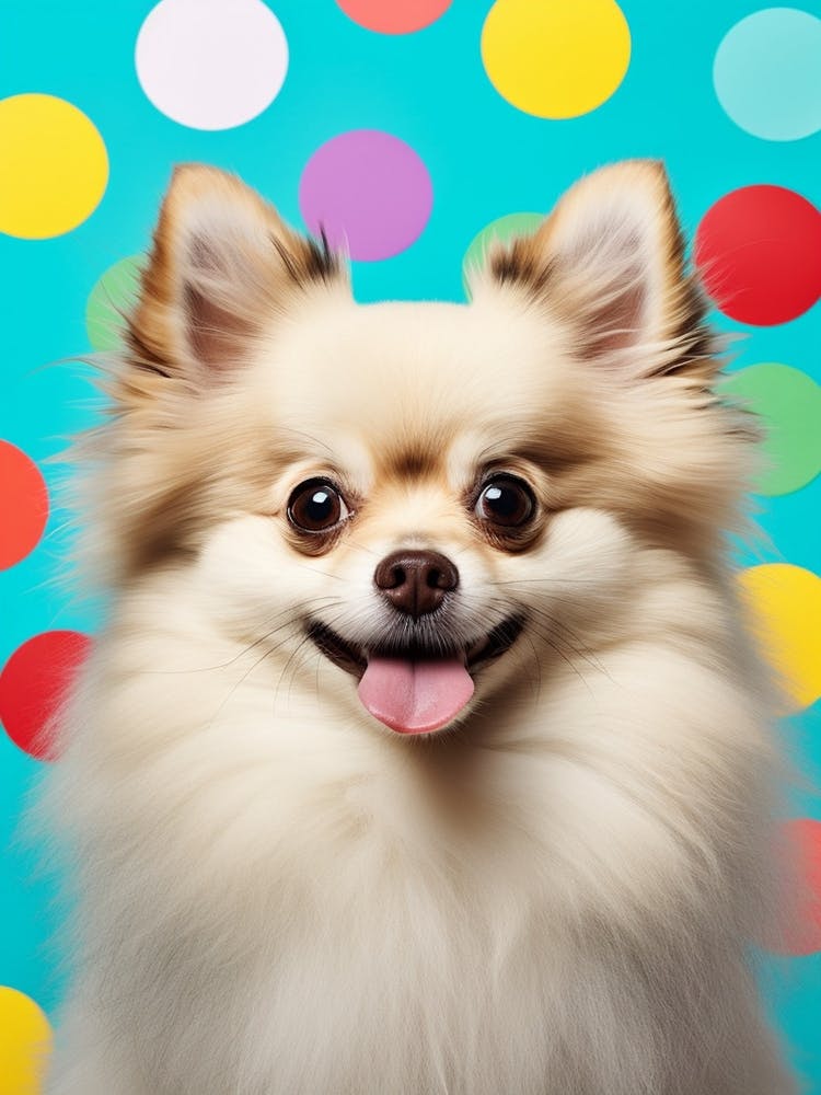 Fotografische Pop-Art Pomeranian Polka Dots