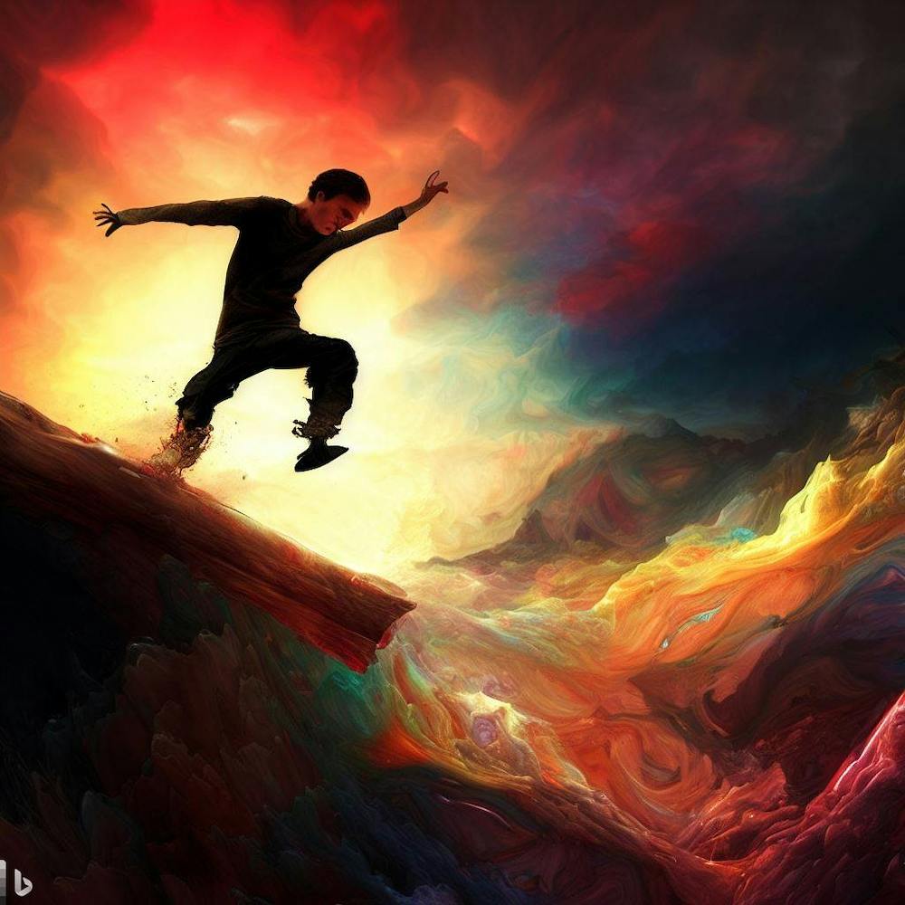 Skateboarder In The Sky