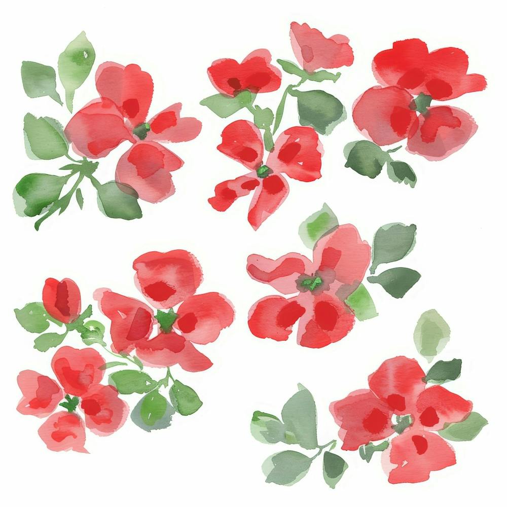 Fleurs À L'Aquarelle 50