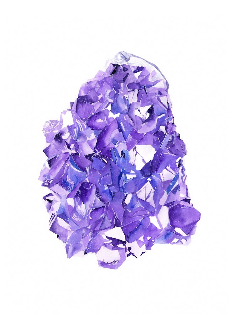 Aquarelle Améthyste Violet