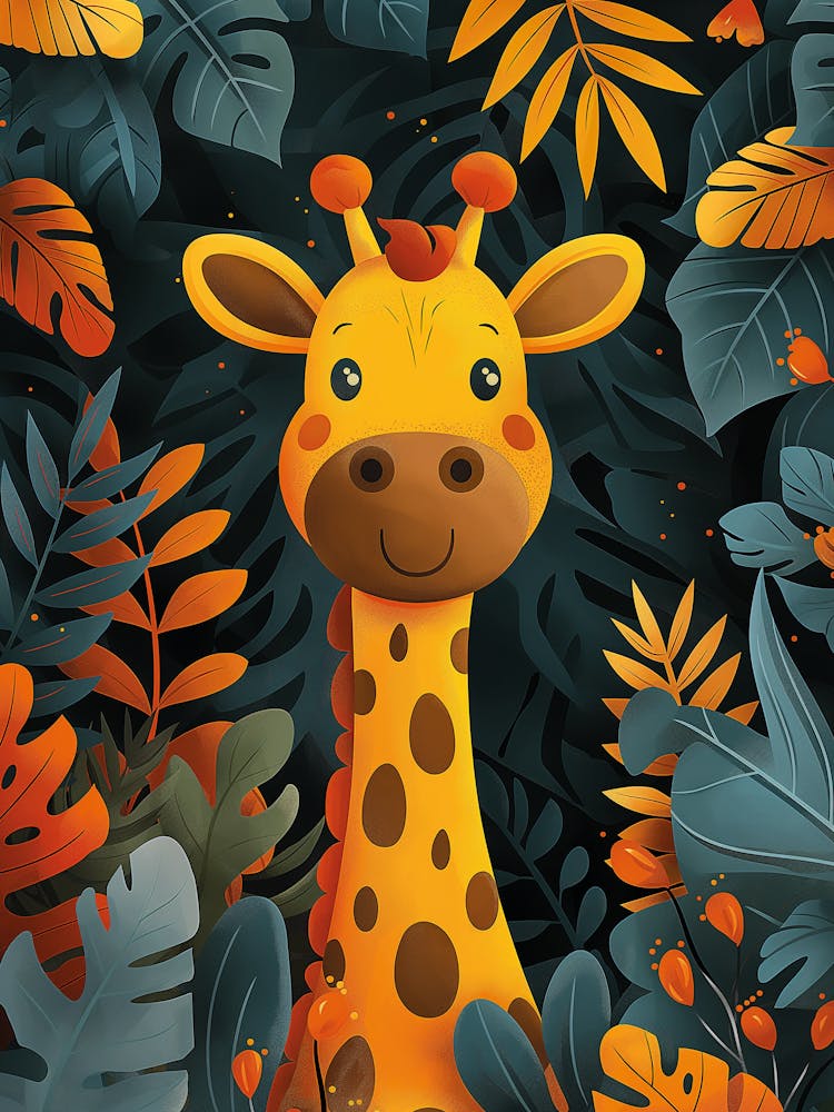 Giraffe In The Jungle