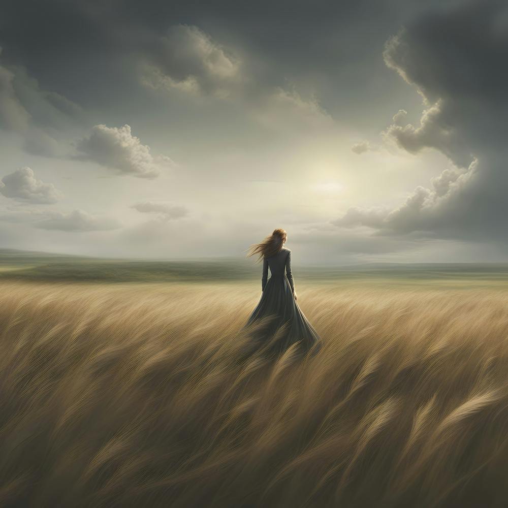 Girl In A Wheat Field