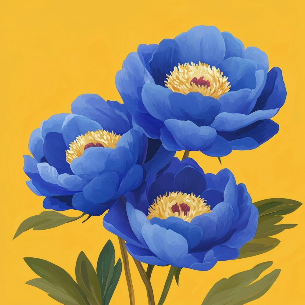 Blue Peonies