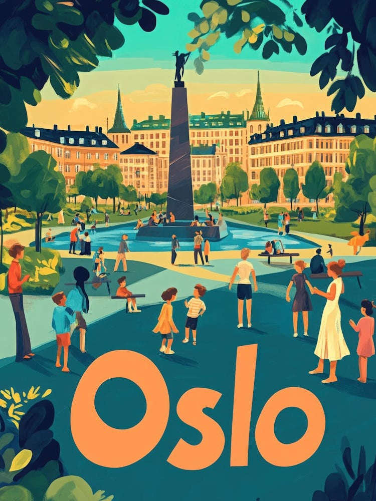 Aihrgdesign A 1970s Inspired Travel Poster For Oslo 3