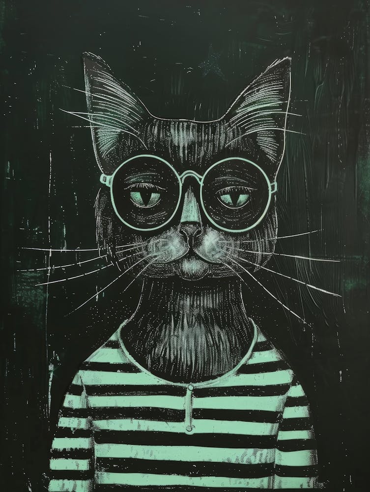 Katze Mit Brille