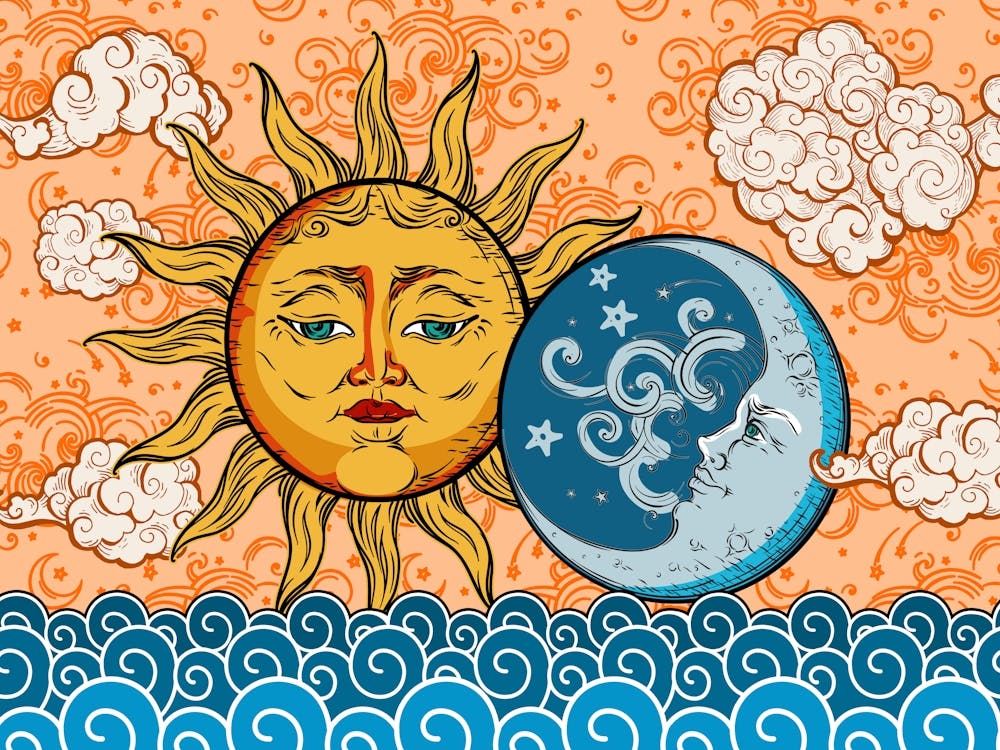 Sun And Moon - Vintage alchemy, esotericism, spiritual, mystic