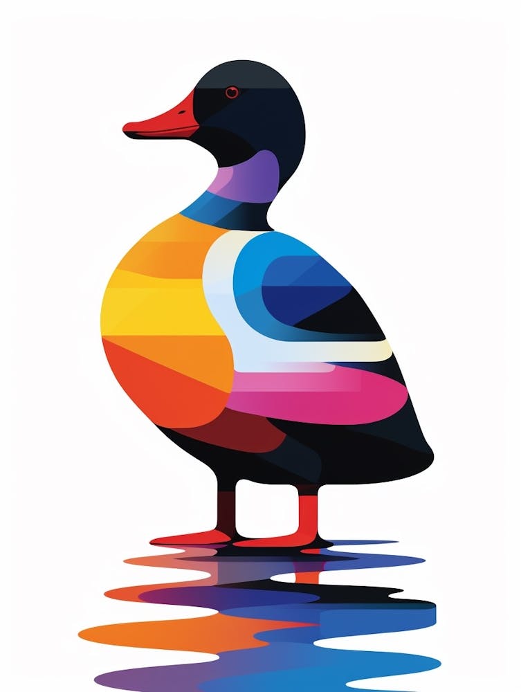 Colourful Geometric Bird Coot 2