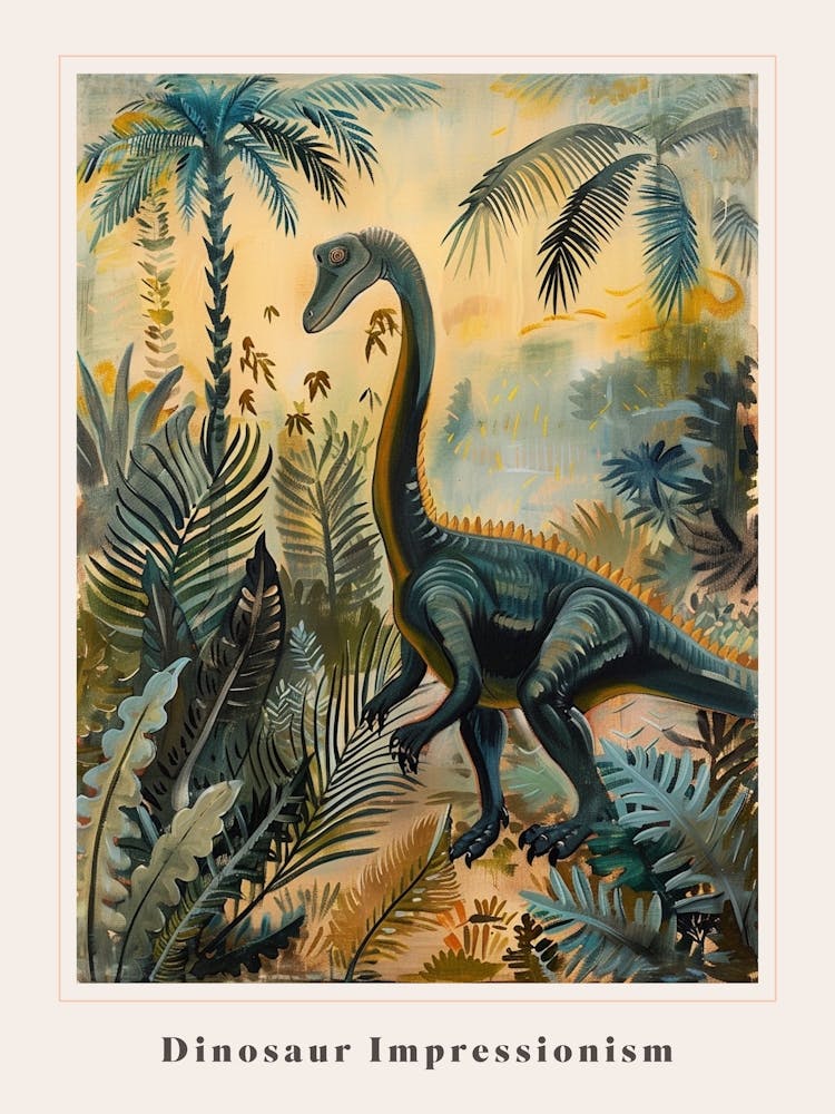 Dinosaurier Impressionistisch Inspiriertes Gemälde 1 Poster