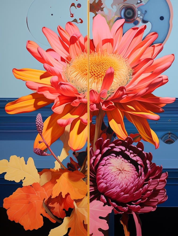 Surreal Florals Gaillardia 2 Flower Painting