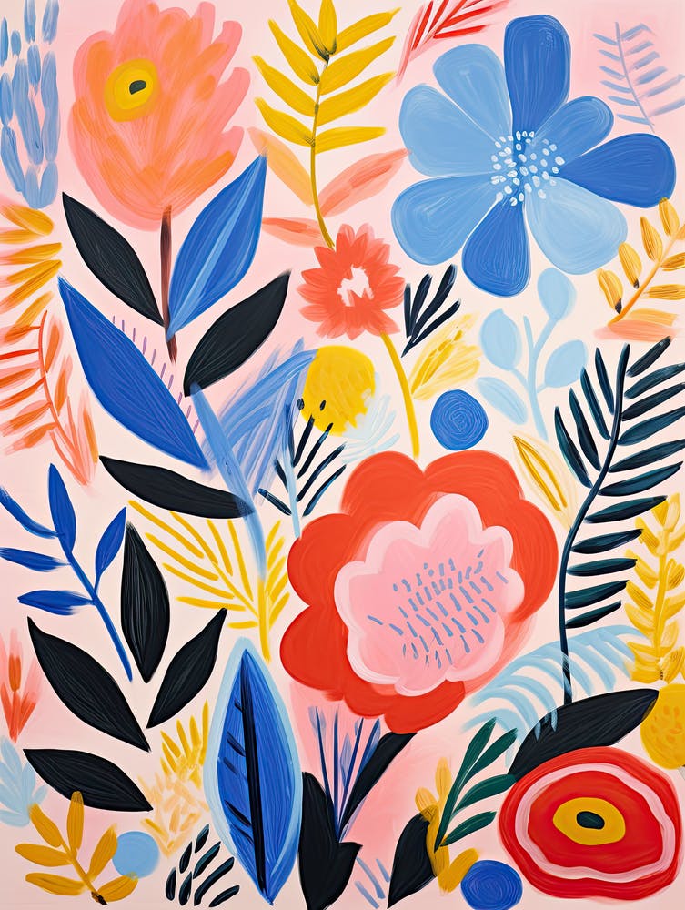 Flowers 61, Matisse style, Floral texture