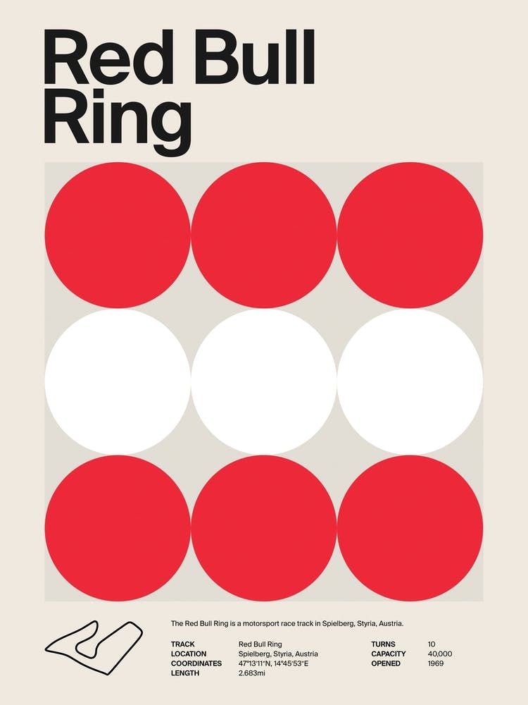 Mid Century Red Bull Ring F1