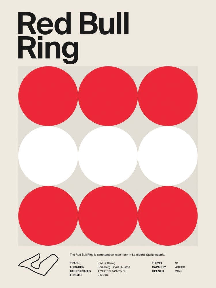 Mid Century Red Bull Ring F1