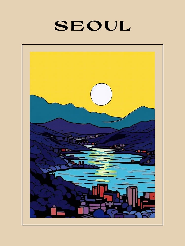 Minimal Design Style Of Seoul, South Korea 2 Poster