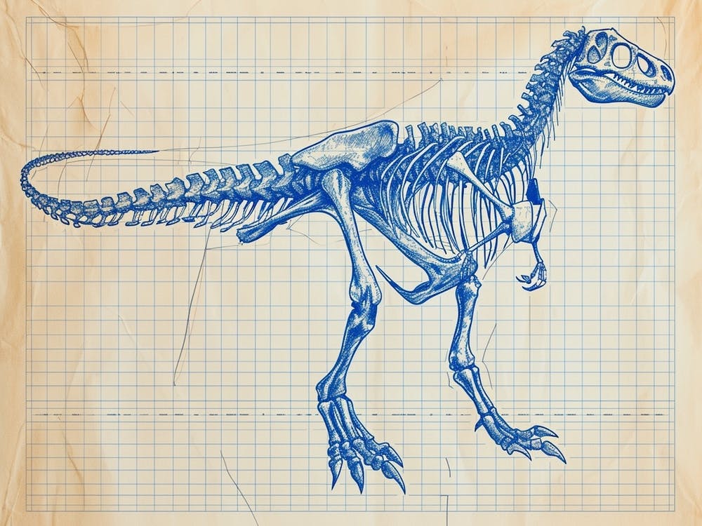 Ouranosaurus Dinosaur Skeleton Blueprint