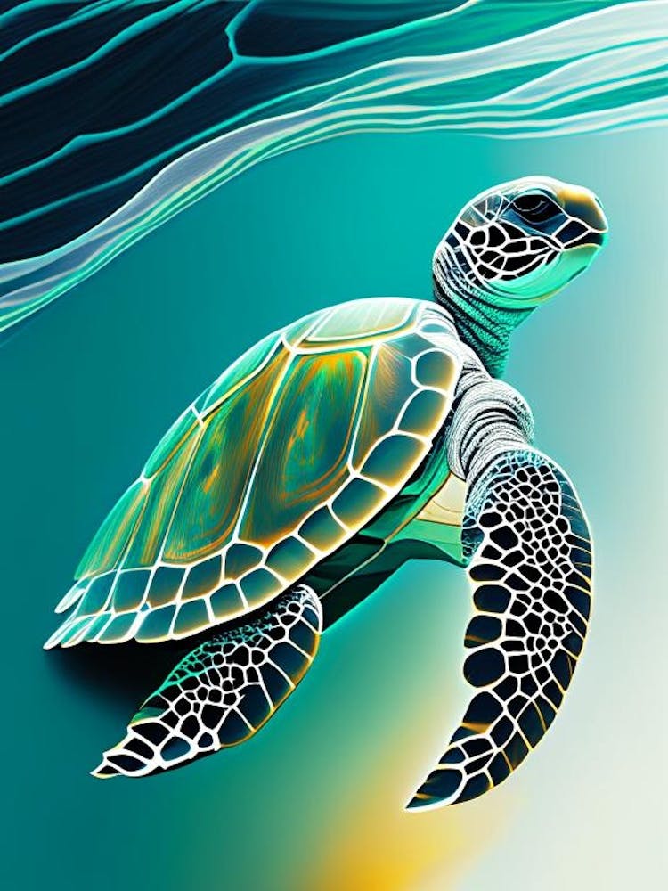 Conservation Sea Turtle, Sea Turtle Neutral Abstract 1