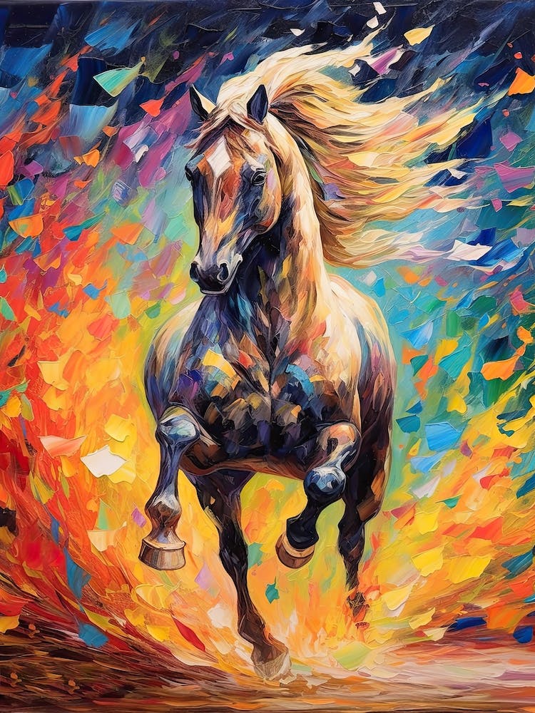Running Horse Painting On Canvas 4