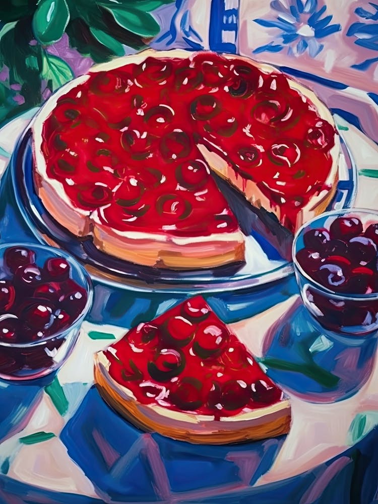 Gâteau au Fromage aux Cerises - Peinture 4