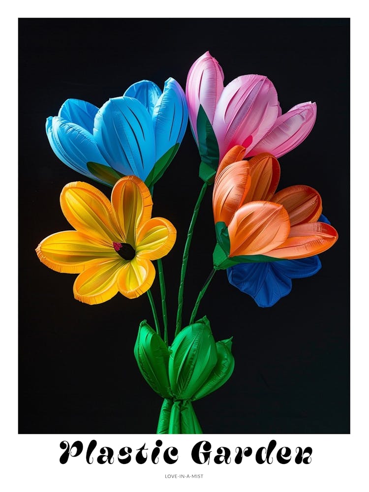 Bright Inflatable Flowers Poster Love In A Mist Nigella 1