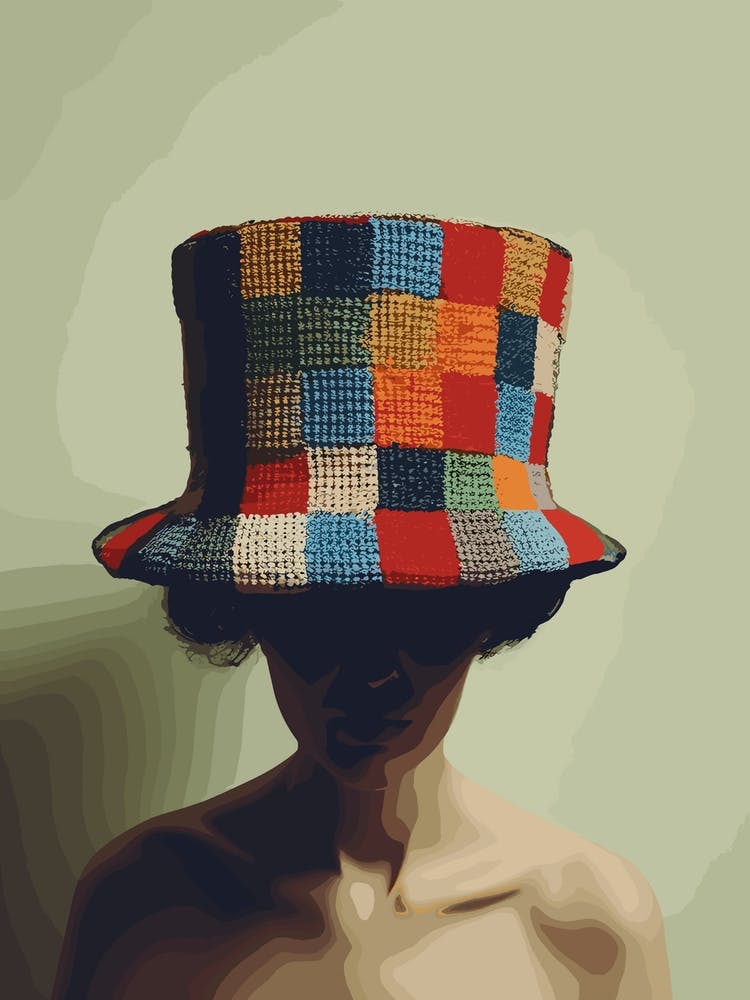 Retro Crochet Hat Photography