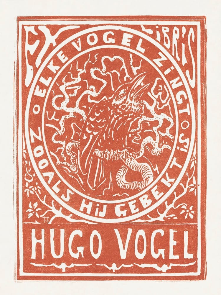 Ex Libris Of Hugo Vogel (1896), Theo Van Hoytema