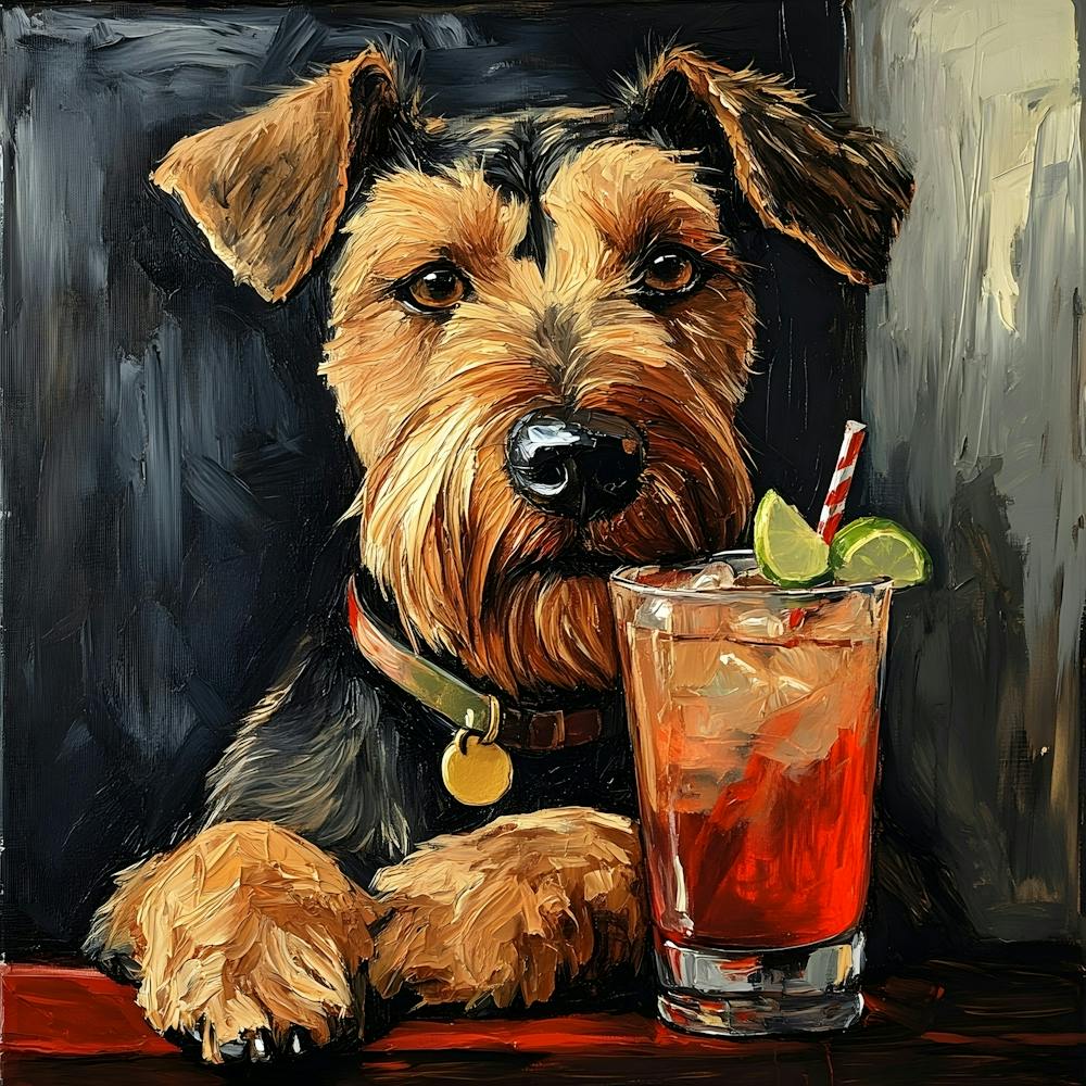 Airedale Welshie At The Bar 11