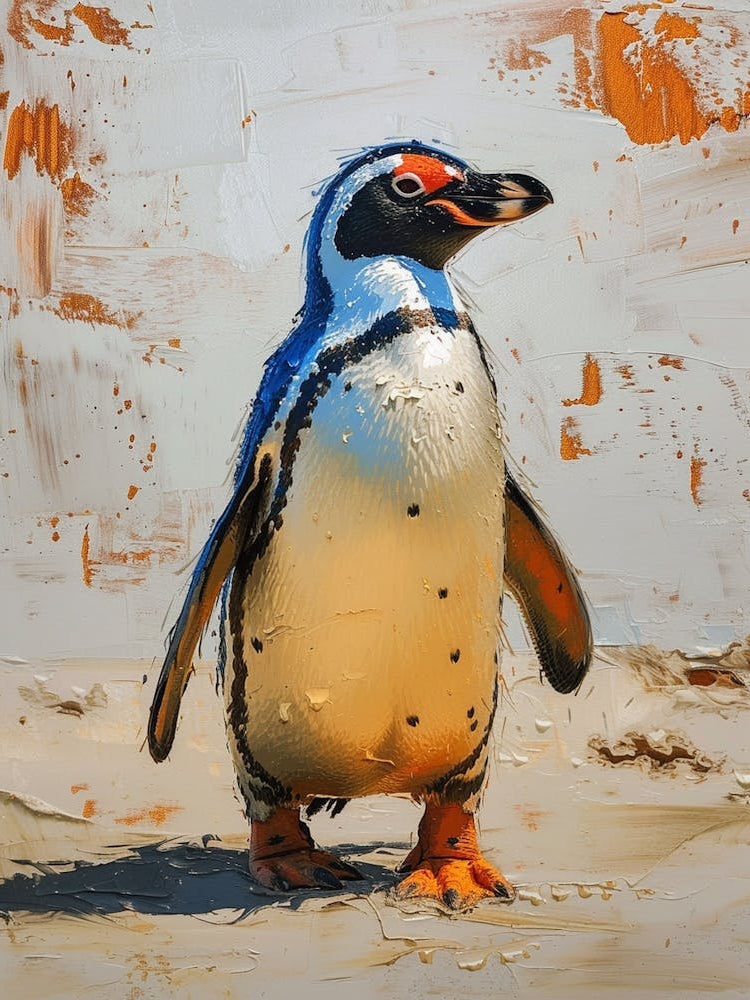 Galapagos Penguin Saunders Island Colour Block Painting 1