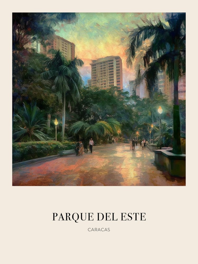 Parque Del Este Caracas Venezuela 2 Vintage Cezanne Inspired Poster