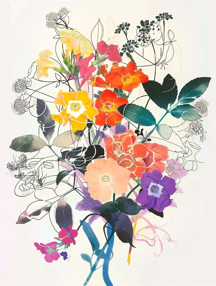 Lantana 2 Collage Flower Bouquet