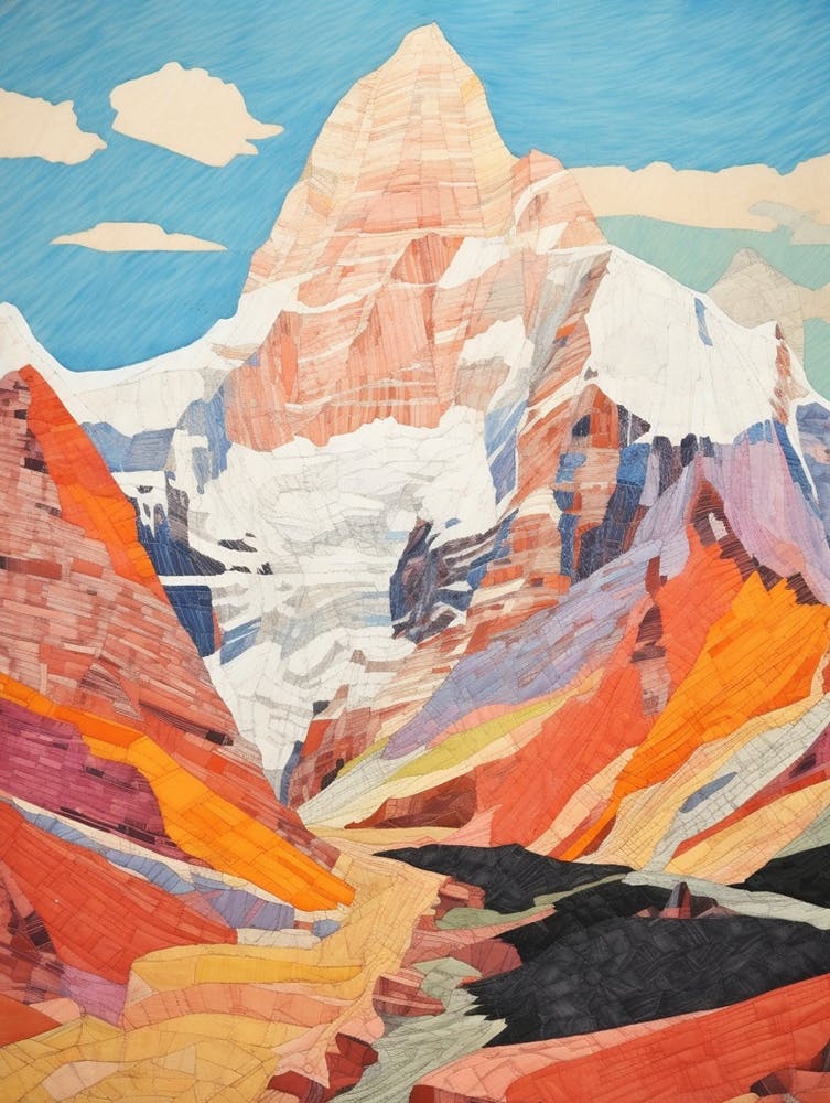 Makalu Nepal 3 Colourful Mountain Illustration