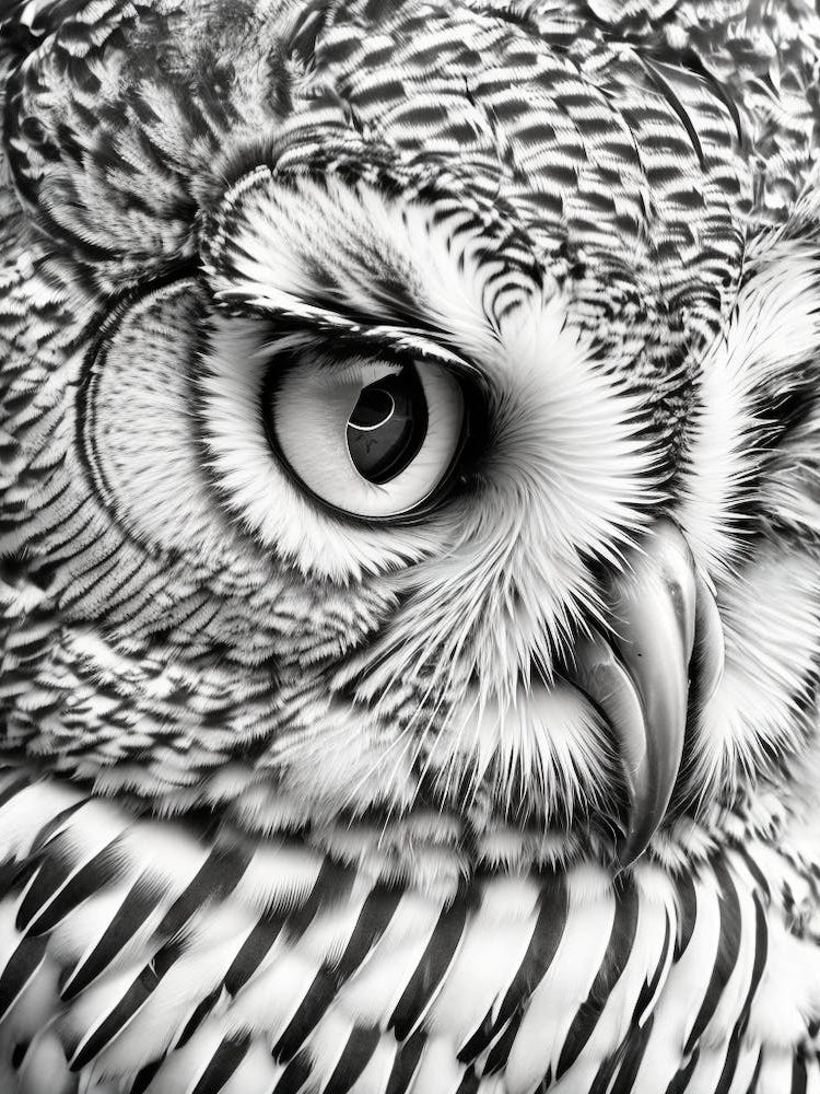 Close up of Black And White Owl