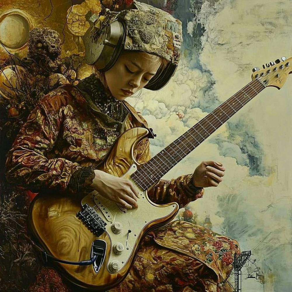 Mädchen mit einer Gitarre