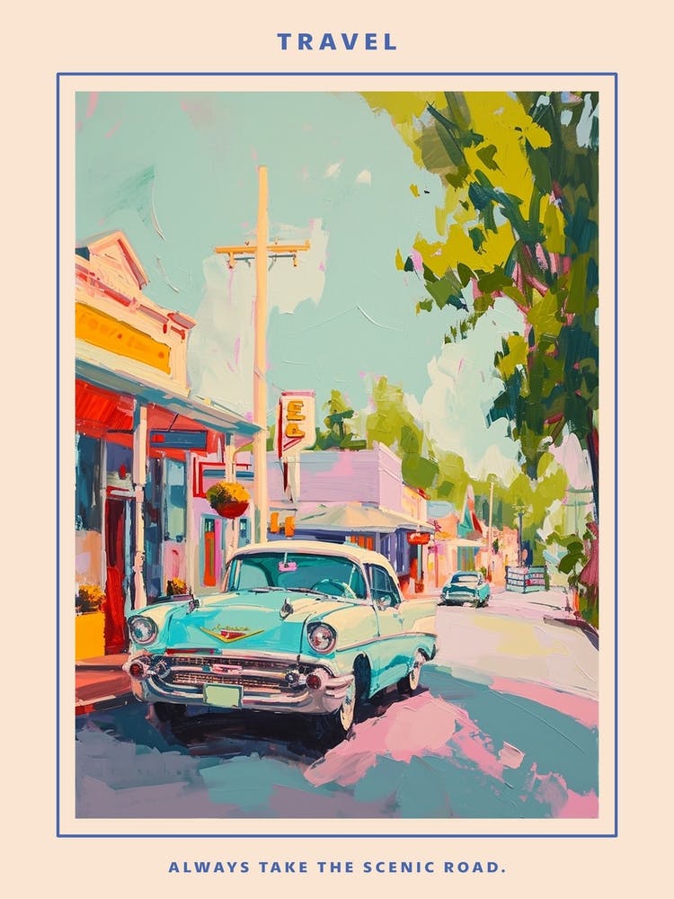 Kitsch Retro Painting Illustration 2 Poster