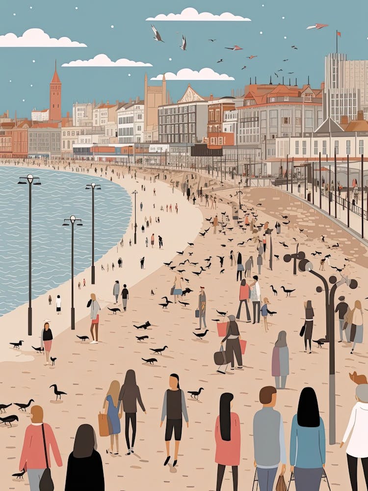 Brighton Beach, England, Graphic Illustration 3