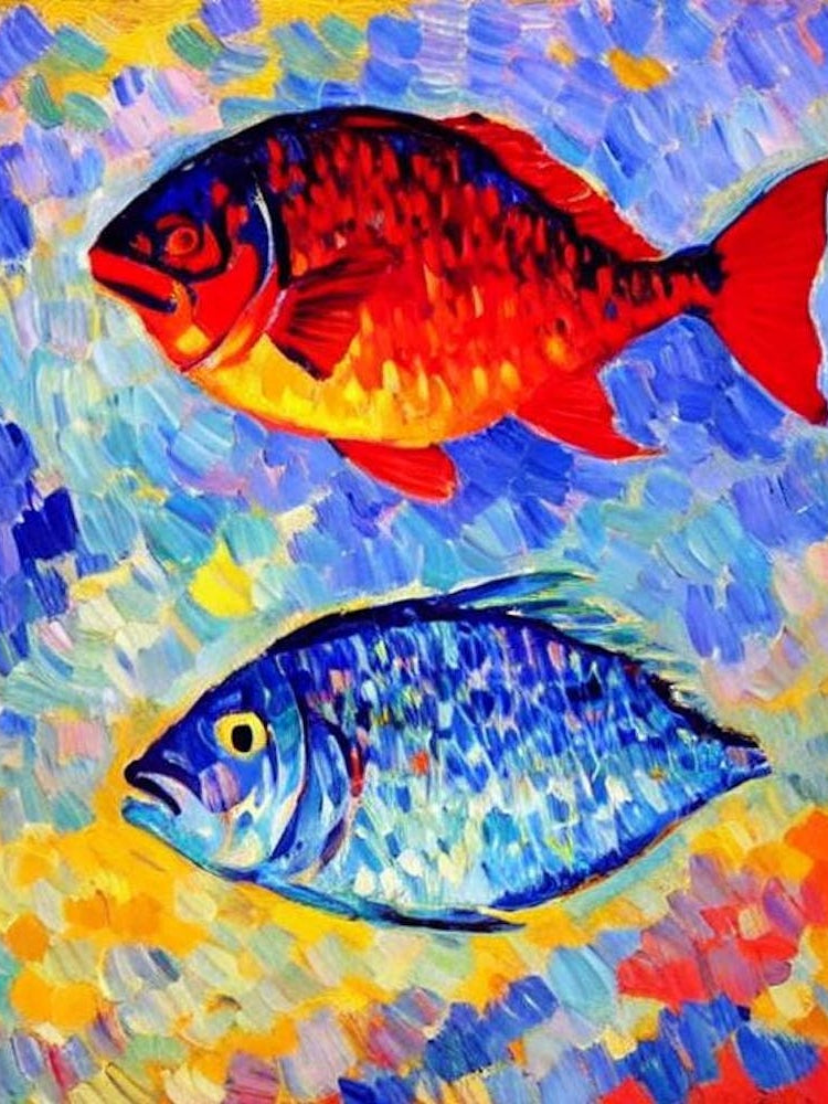 Giant Ocean Sunfish II Matisse Inspired