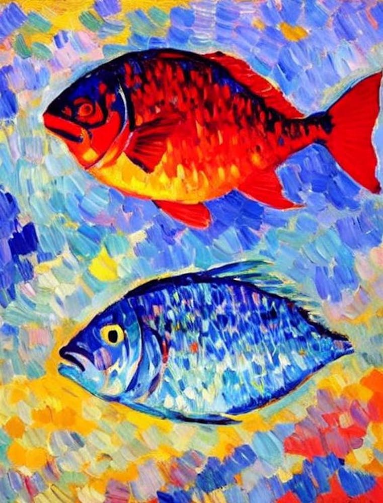 Giant Ocean Sunfish II Matisse Inspired