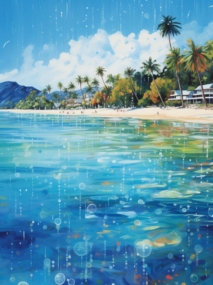 A Painting Of Matira Beach, Bora Bora French Polynesia 1