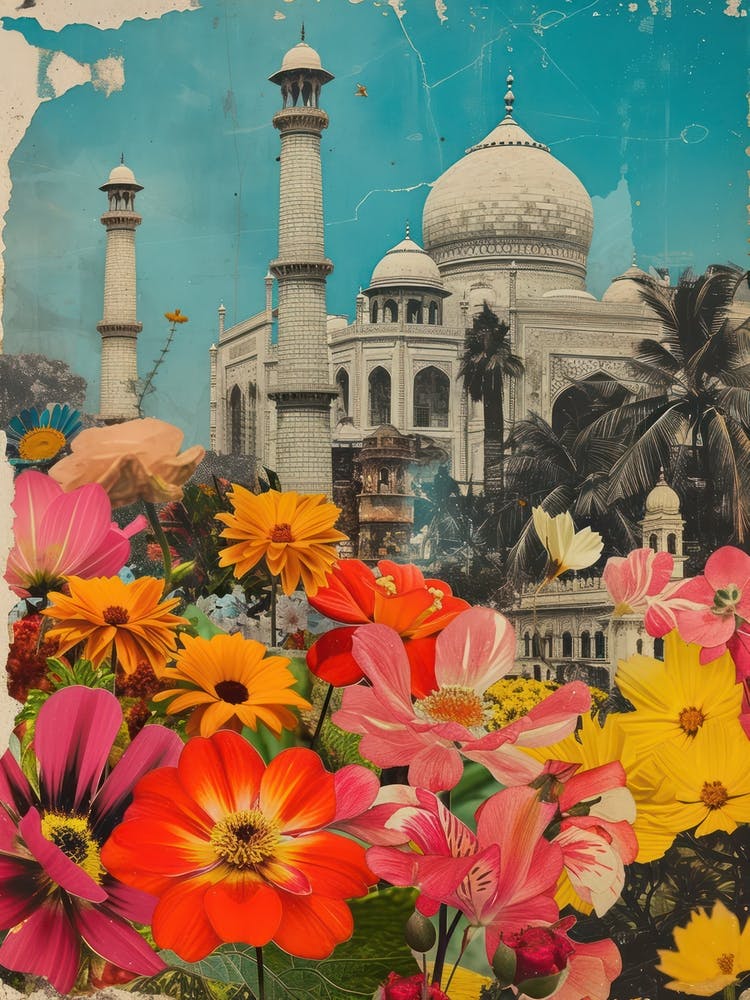 Delhi   Floral Retro Collage Style 3